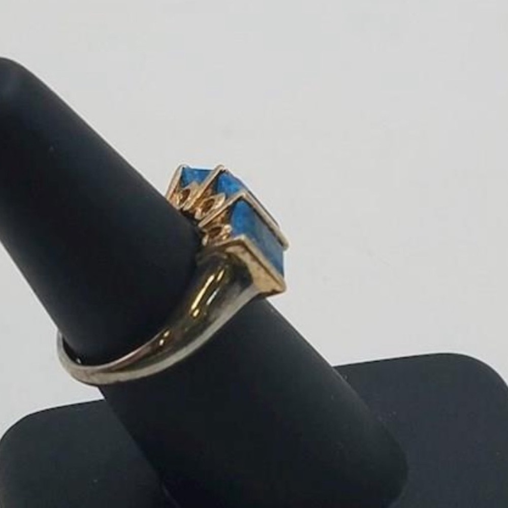 ❤️Estate Vintage London Topaz Sterling ring, size 5.75 - Picture 3 of 7